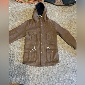 Men’s Barbour Kingston Rustic Winter Jacket Brown Wool Size 42 Large L